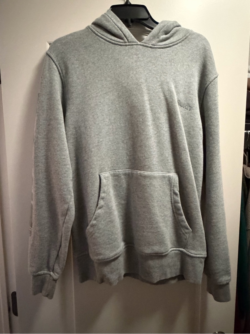 Men's Gray Pullover Hoodie with Kangaroo Pocket